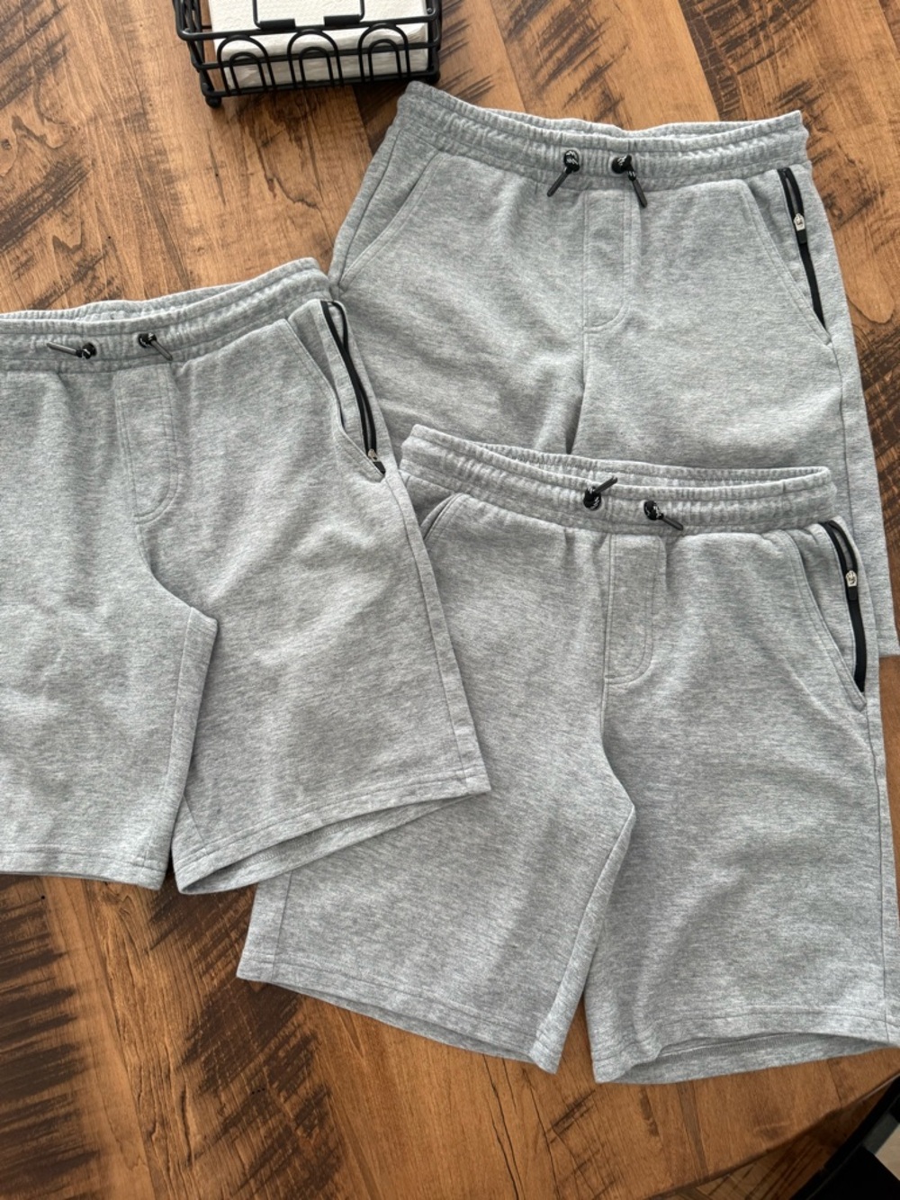 Sonoma Gray Drawstring Athletic Shorts with Zip Pockets